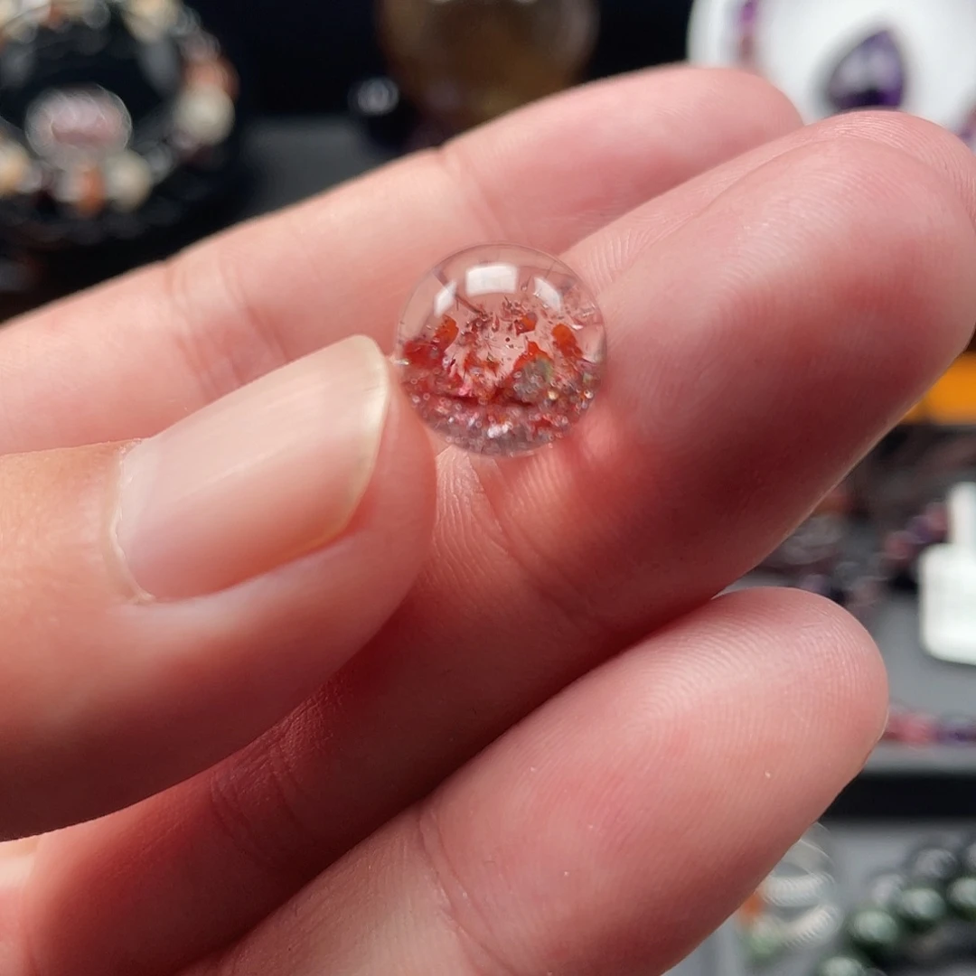 水晶金草莓吊坠(打孔不退换)未镶嵌金*墩