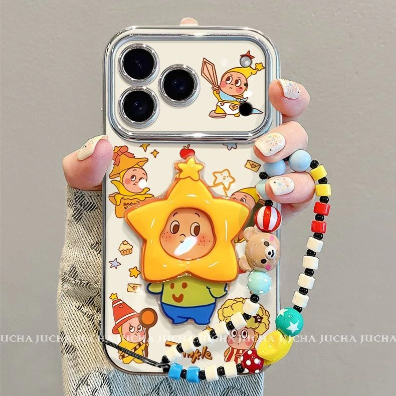 适用五小只星星人苹果17pro手机壳高颜值小众iphone16plus带挂绳1