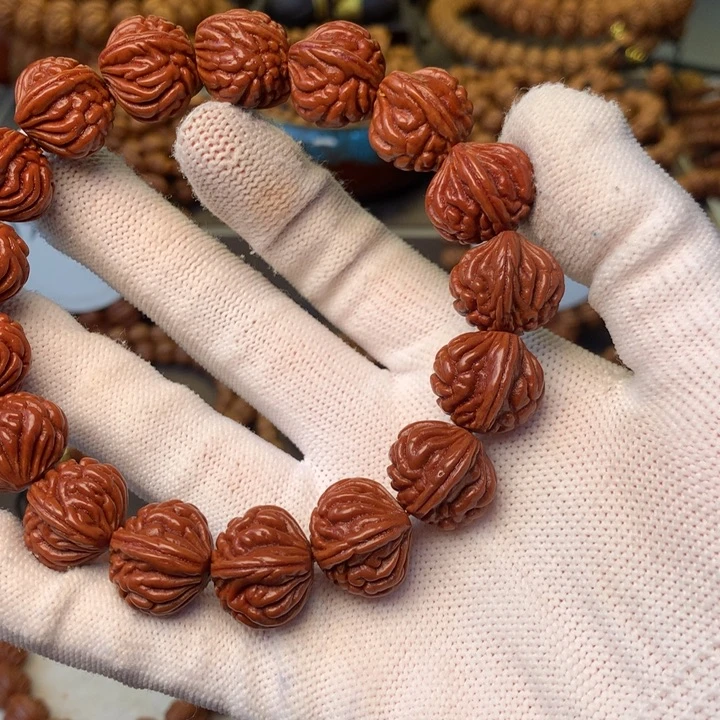 最***。桃核手串秦岭龙纹