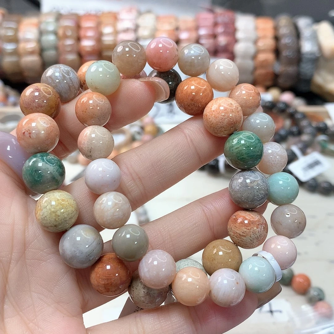 硅化珊瑚（珊瑚玉）手链未镶嵌清****洛197