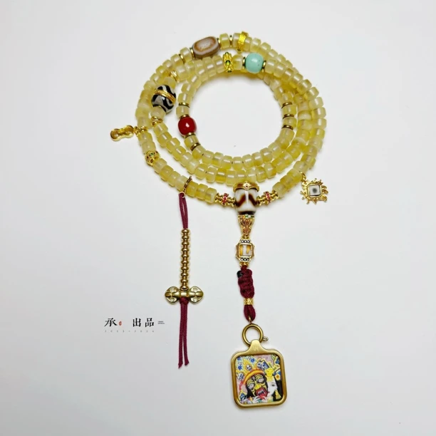 手链 【承·文玩】小冰花羊角7x5搭配款长串