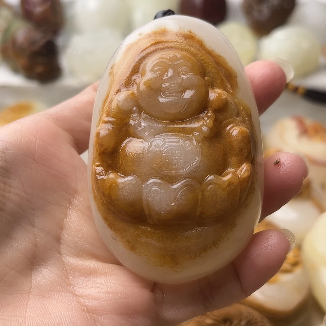 石材方解石手把摆件不退换佛