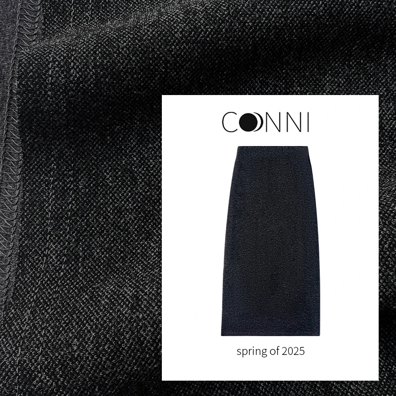 【半岛丽人】高品质醋酸+羊毛半身裙25春季新款松紧腰韩系贵妇半裙