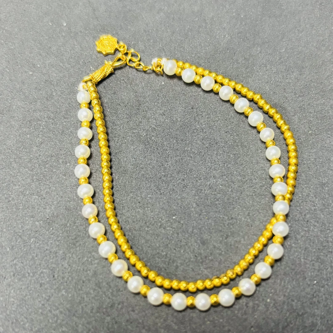 【水贝工厂】足金999精品双圈金珠
