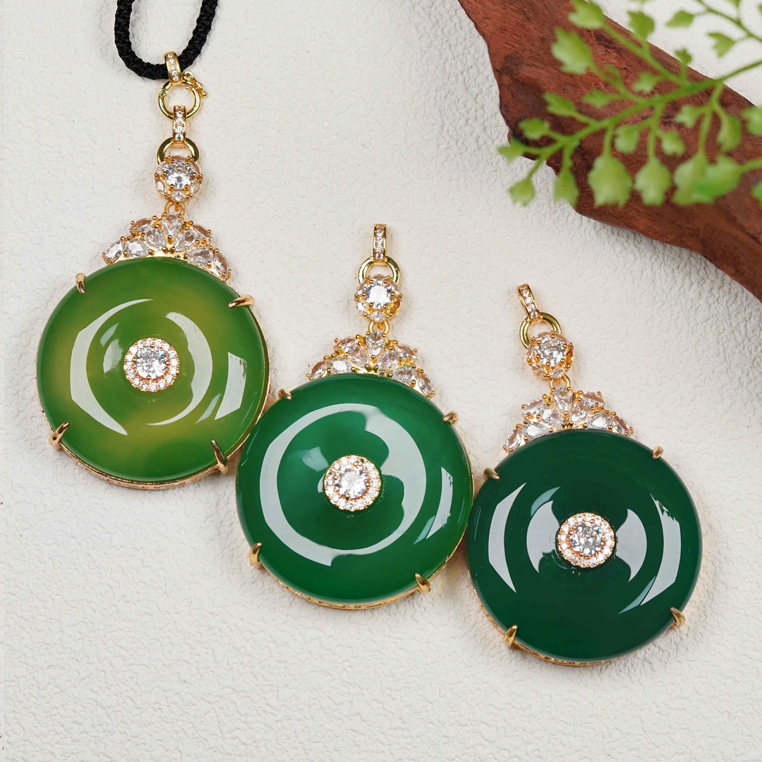 天然玉石保真PAKH03-3热款时尚甄选款 平安扣吊坠 多样性发其一