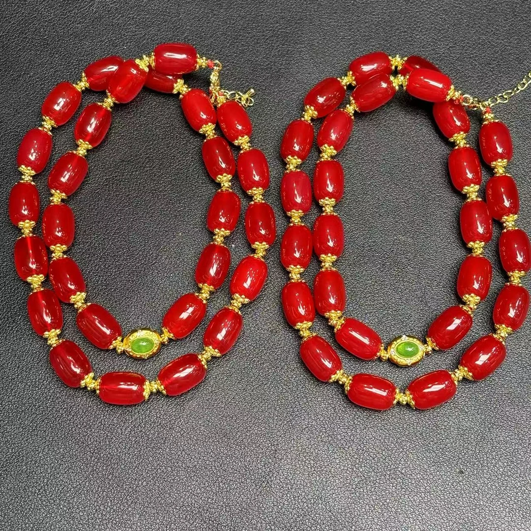 面面来财珠宝S8039赤血金龙龙血玉玛瑙红项链-多样性发货只发一件