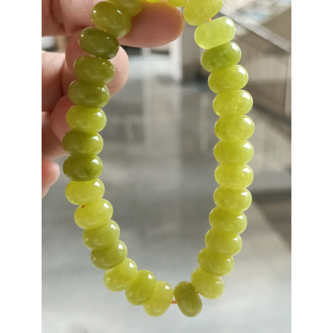 608号10mm青黄色算盘珠手串