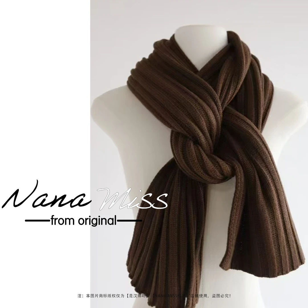 NANA MISS【美拉德色系围巾】加厚粗针毛线围巾韩系保暖针织围脖