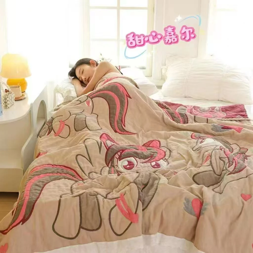 【甜心嘉尔】花边150*200cm  A类全棉纱布云朵泡芙被