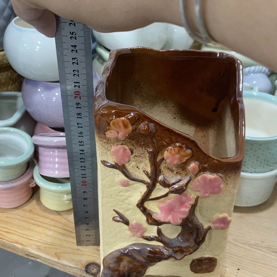 红陶高温陶瓷花盆