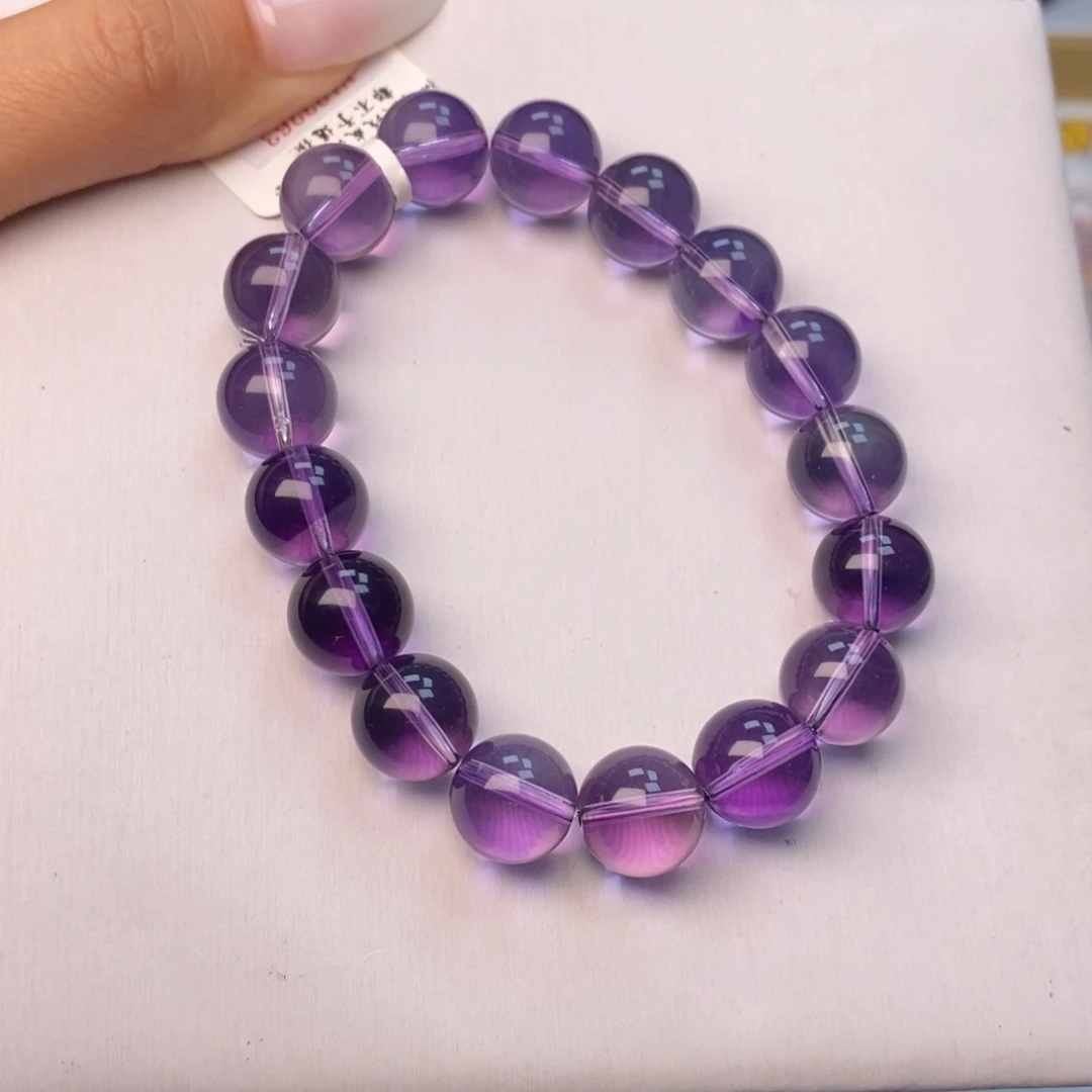 欣***荣水晶手串未镶嵌净体巴紫11.7克50 B66