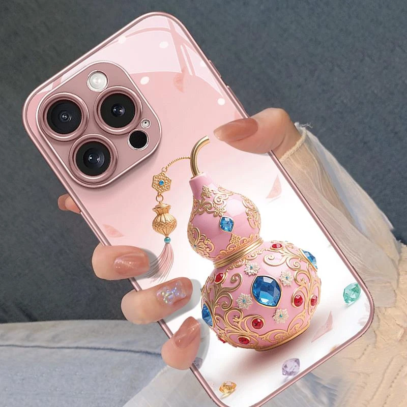宝石珐琅葫芦适用苹果16pro手机壳iphone16promax新款15plus简约1