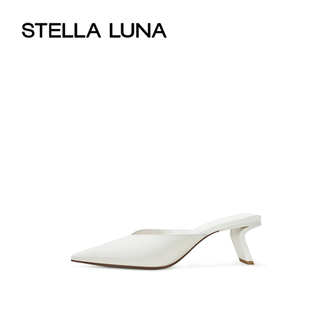 STELLA LUNA女鞋24SS凉鞋 INDISPENSABLE系列 简约穆勒高跟鞋