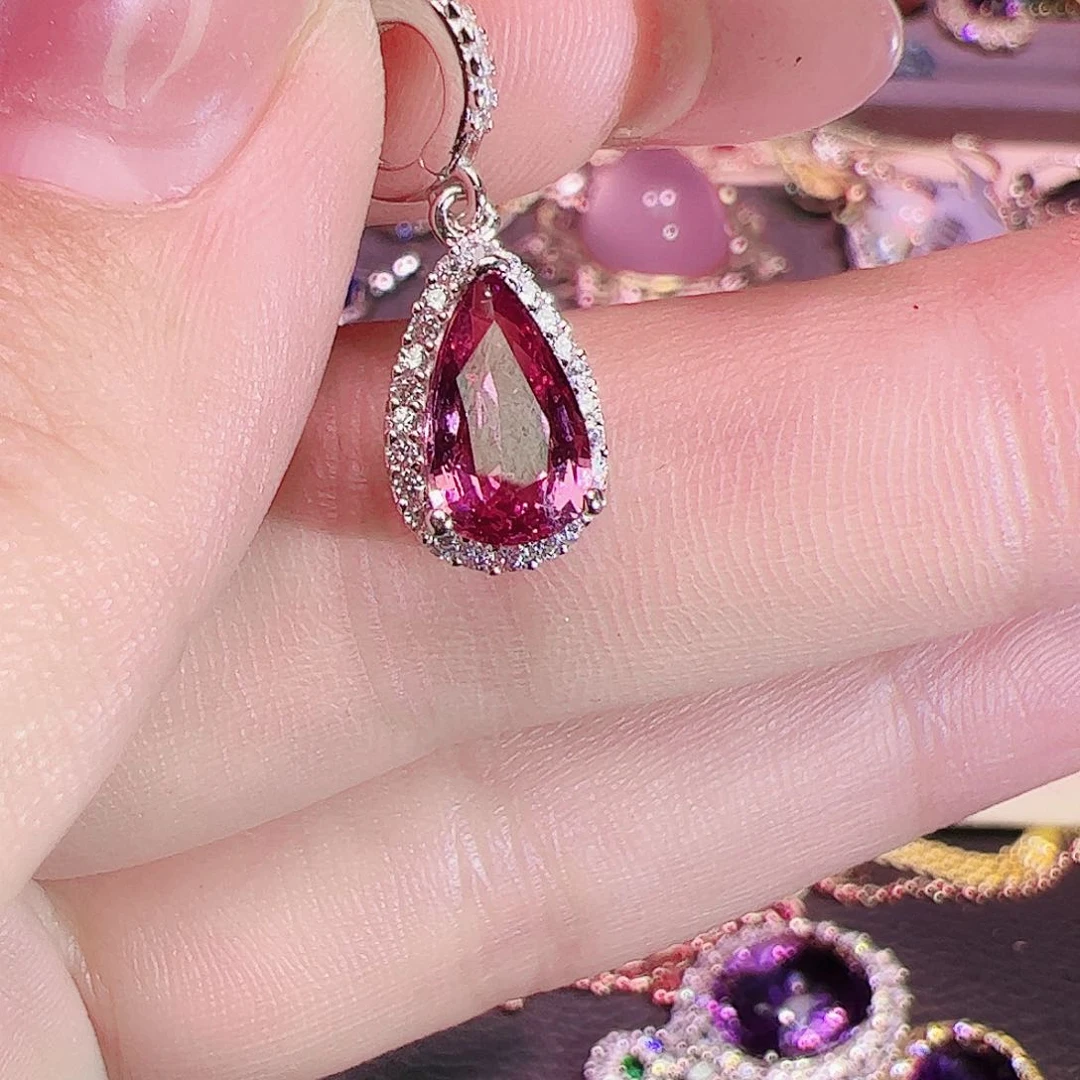 尖晶石吊坠银S925镶嵌涵****宝