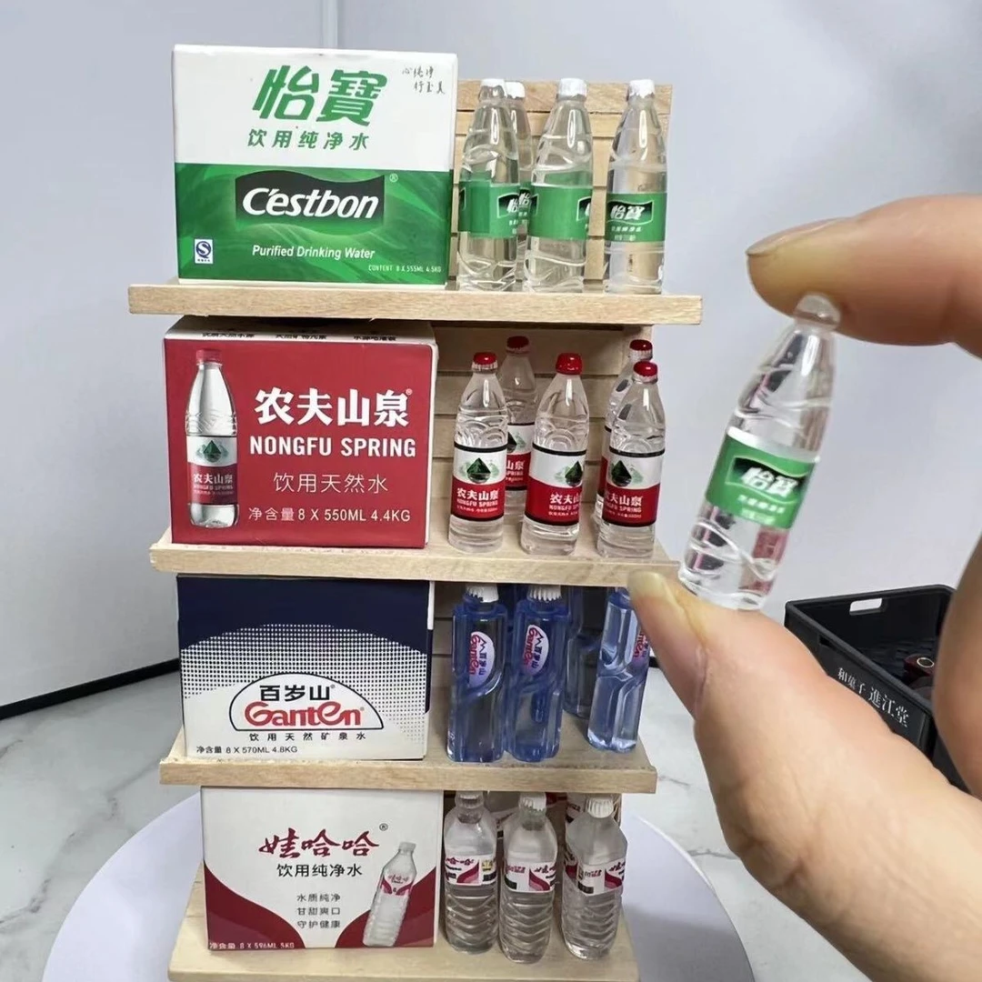 娃哈哈小红书款小瓶迷你版屋配仿真食玩diy便利店矿泉水饮料套装
