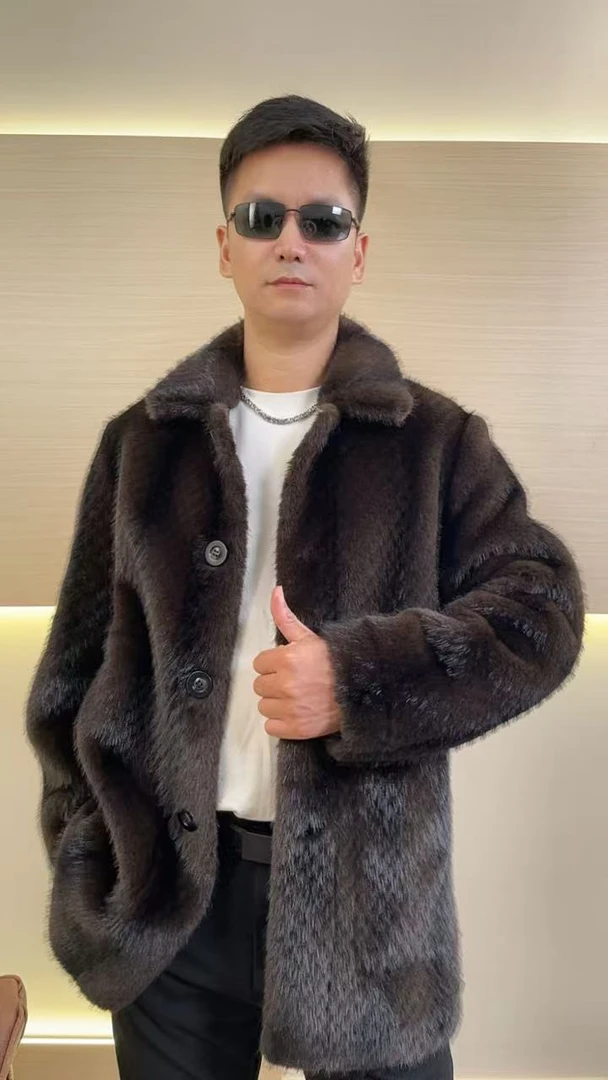 甄选2025新款休闲精品百搭保暖双面穿翻领夹克外套6050