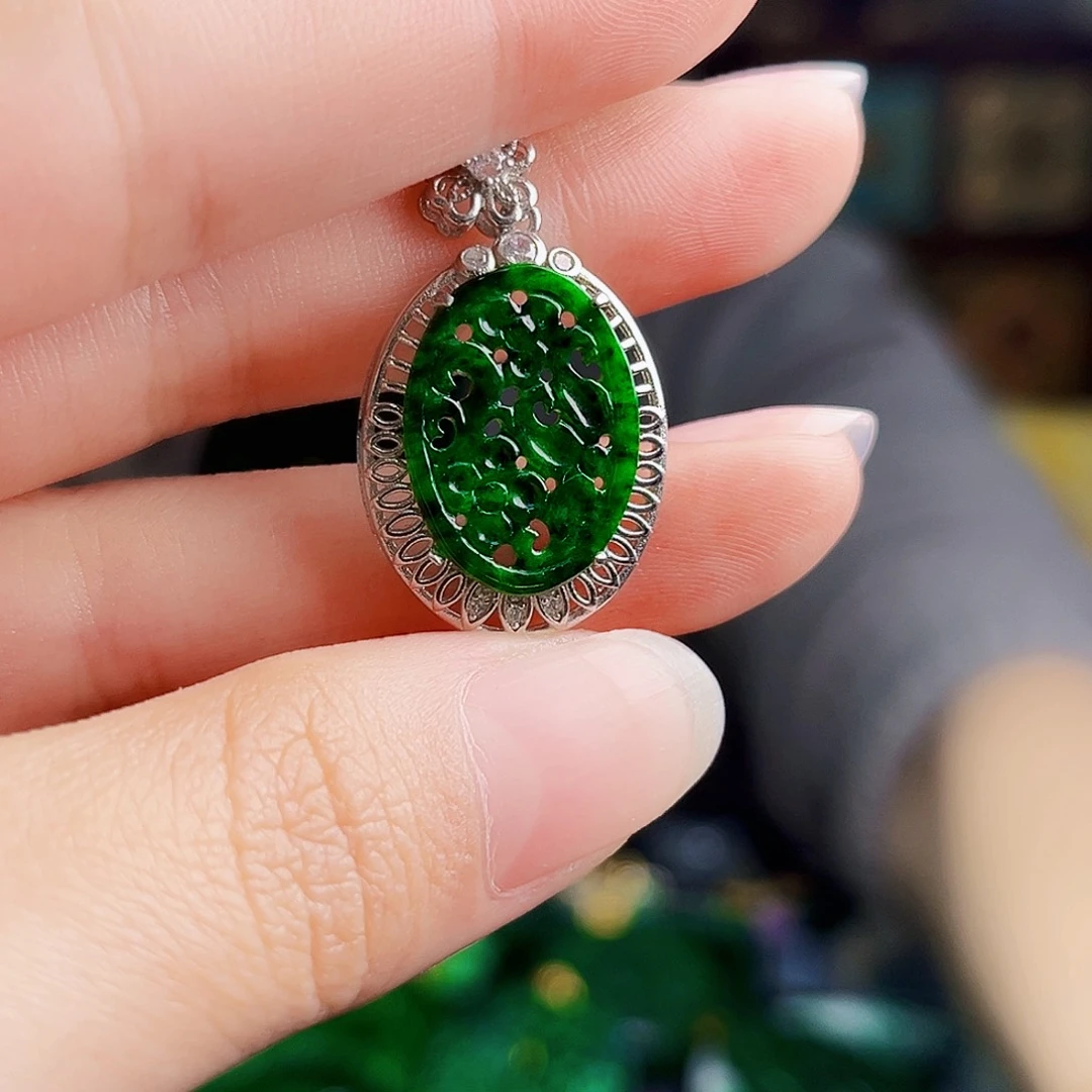 颈饰银S925镶嵌翡翠多样性