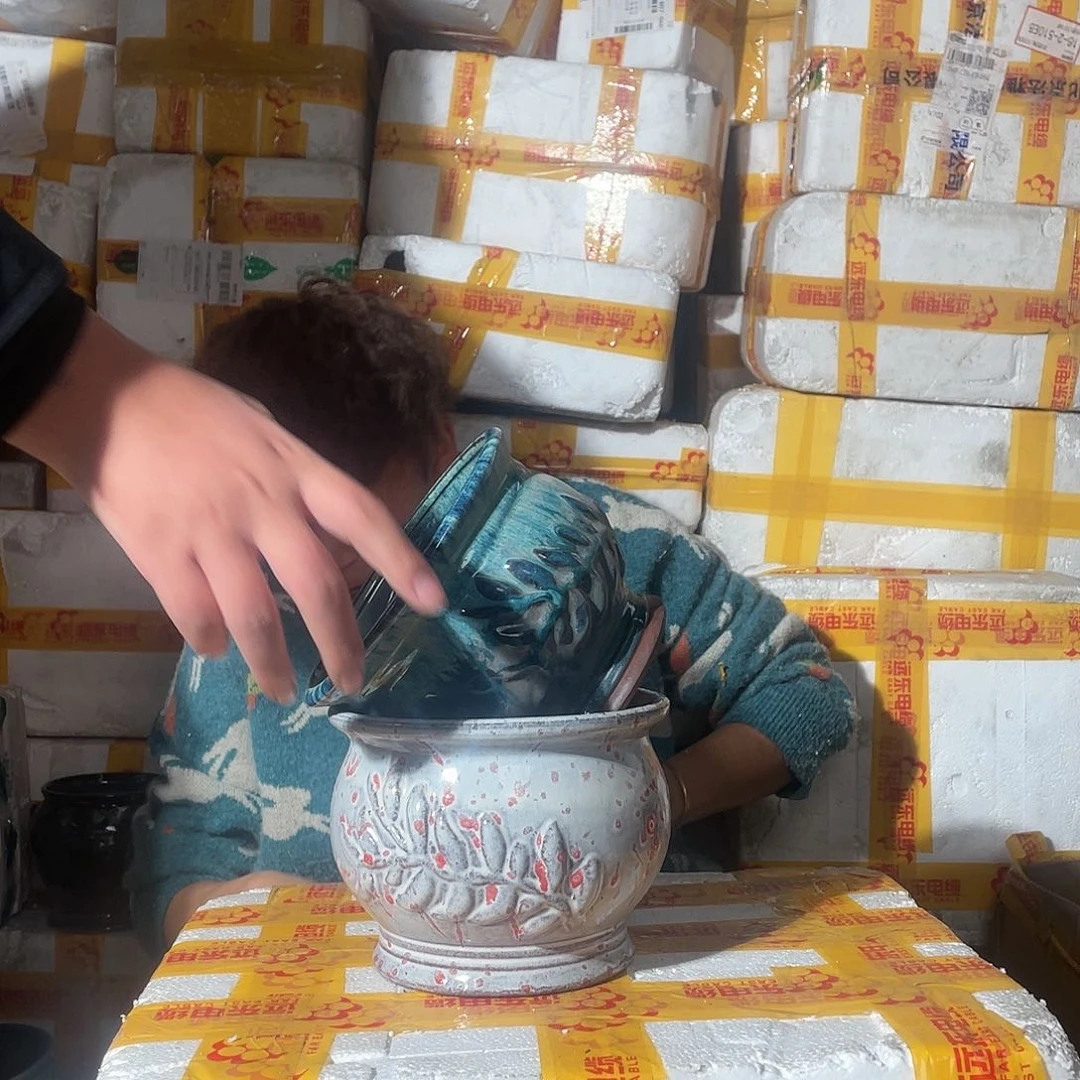 红陶宜兴紫砂花盆