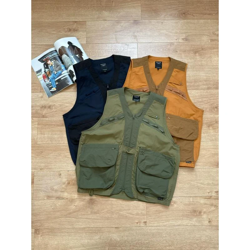 【拼色-工装-马甲】日潮 户外 百搭宽松休闲多口袋工装马甲