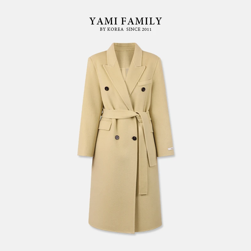 大连亚美 【彩袍】YM 609 双面羊毛大衣气质女士长款经典设计师秋冬