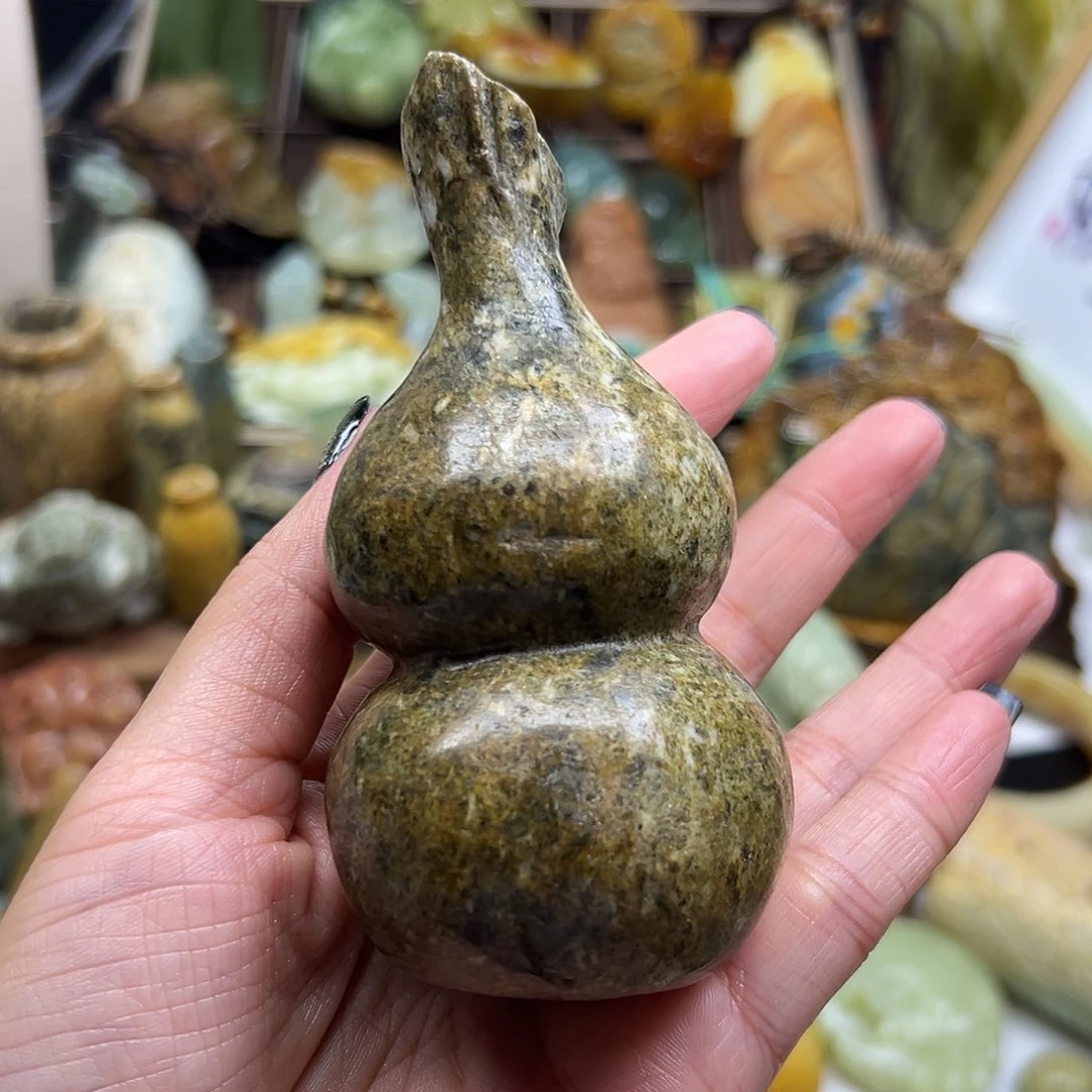 颈饰未镶嵌岫岩河磨玉（透闪石质玉）河磨玉葫芦