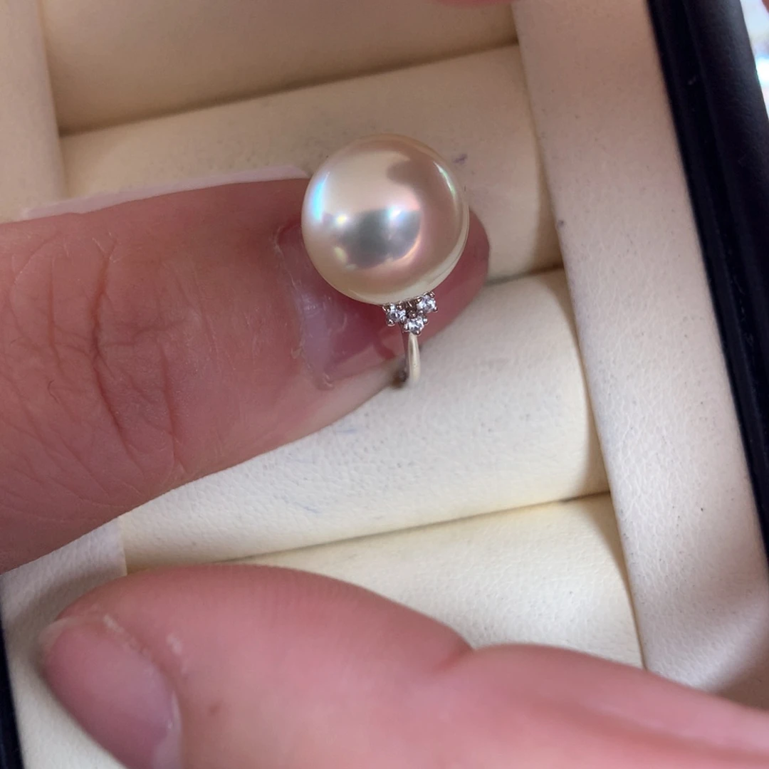 海水珍珠戒指18K金镶嵌