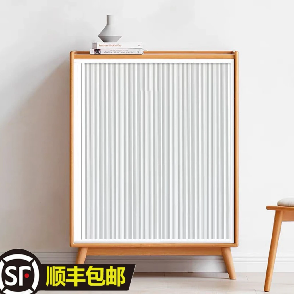 定制免打孔折叠式柜门储物架杂物柜子遮挡帘隐形推拉式简易橱柜帘