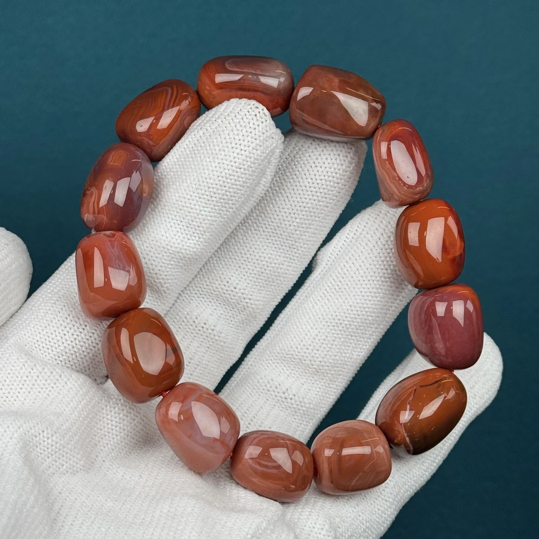 P2317天然南红 单圈约12.8mm支持复检假一罚十