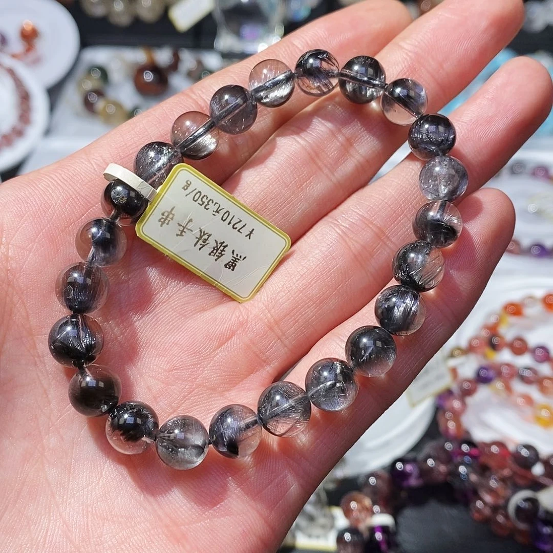 手链水晶未镶嵌黑银钛8.8