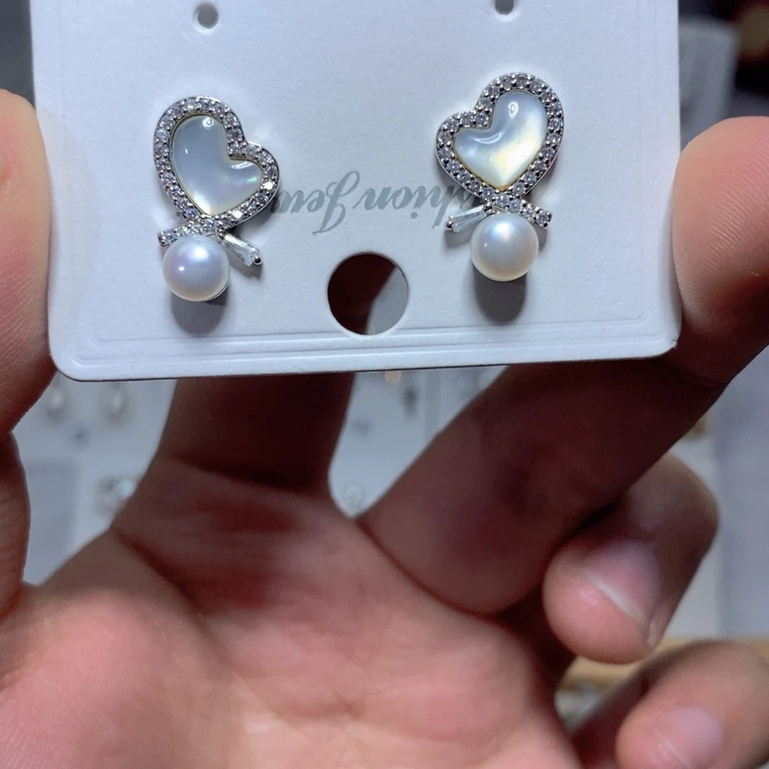 耳饰淡水珍珠银S925镶嵌