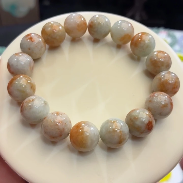 翡翠未镶嵌手链桂花糕卡13.6