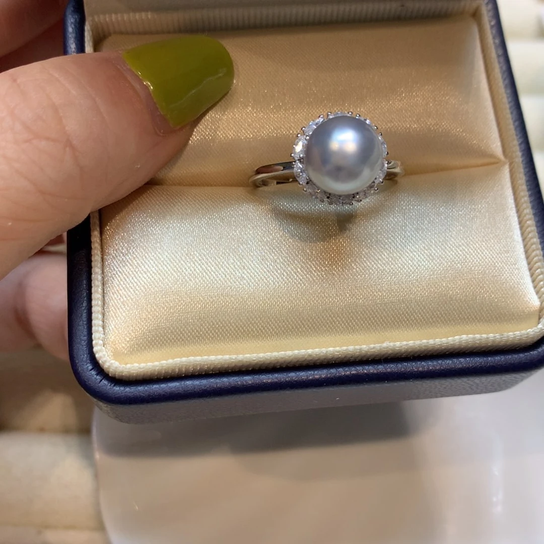 海水珍珠戒指银S925镶嵌