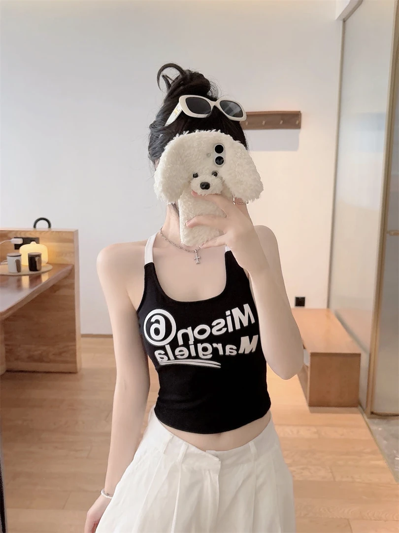 2号FF时尚百搭背带胸垫吊带背心挂脖性感无袖外穿辣妹上衣