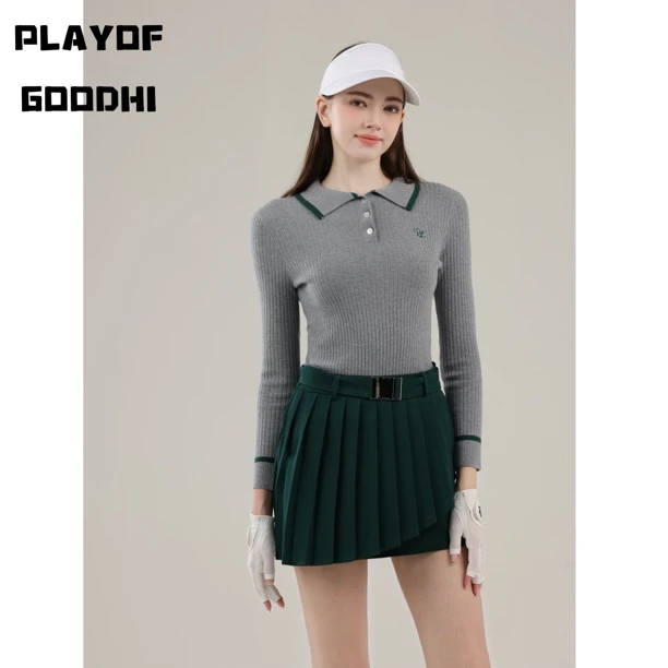高尔夫服装女秋冬款高尔夫长袖女高尔夫女裙运动女装显瘦网球服女
