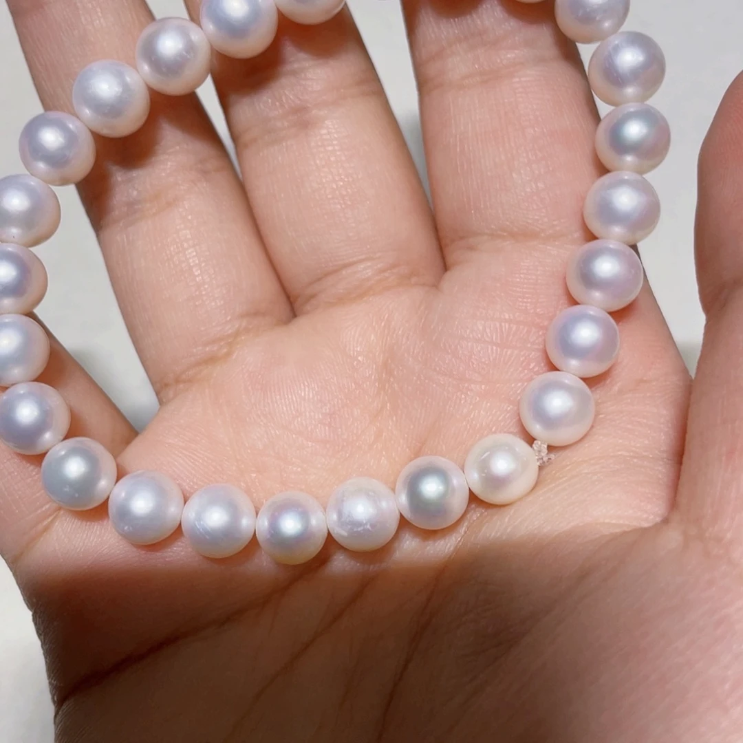 ****颈饰银S925镶嵌淡水珍珠极光炫彩