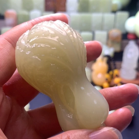 石材方解石手把件