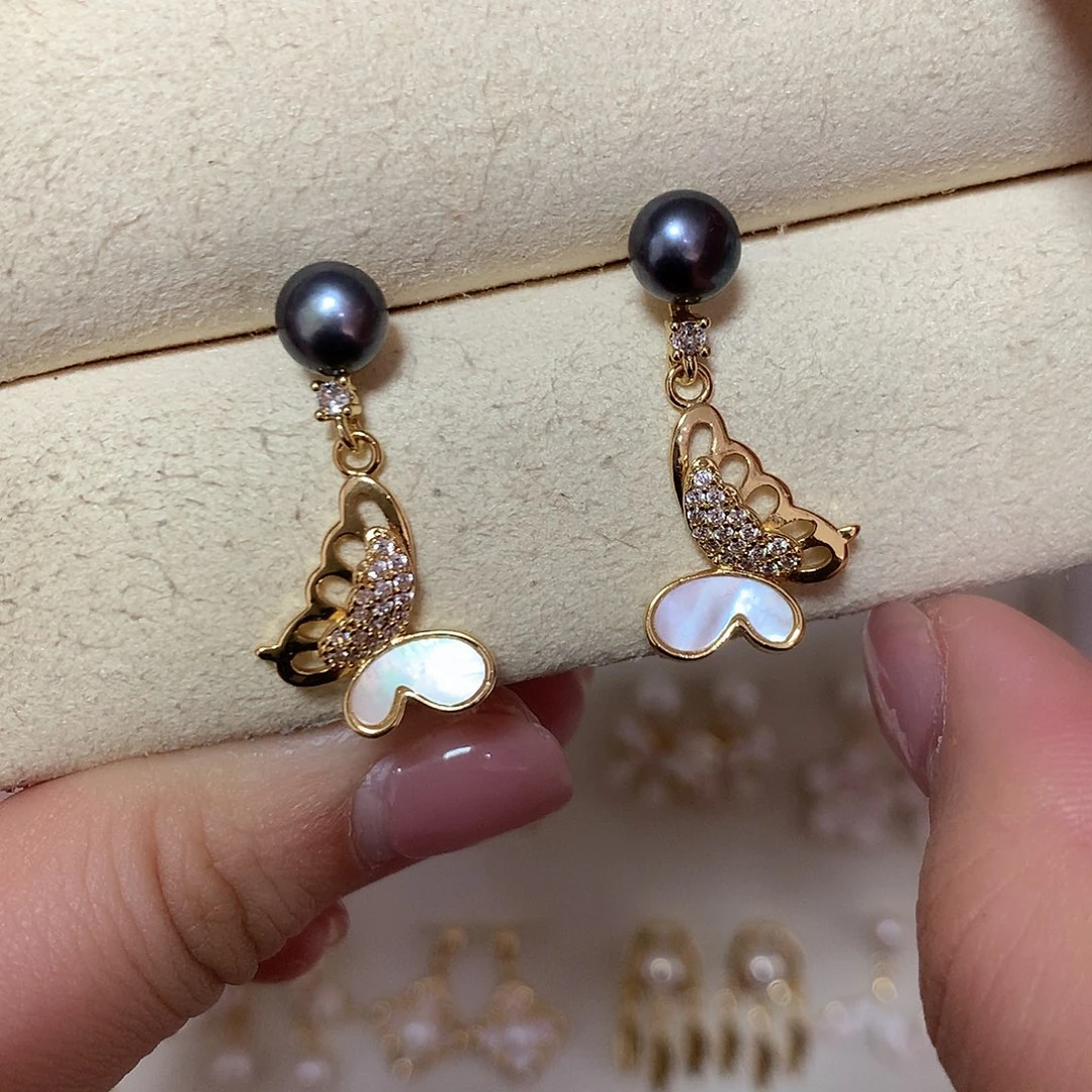 淡水珍珠耳饰合金酷*