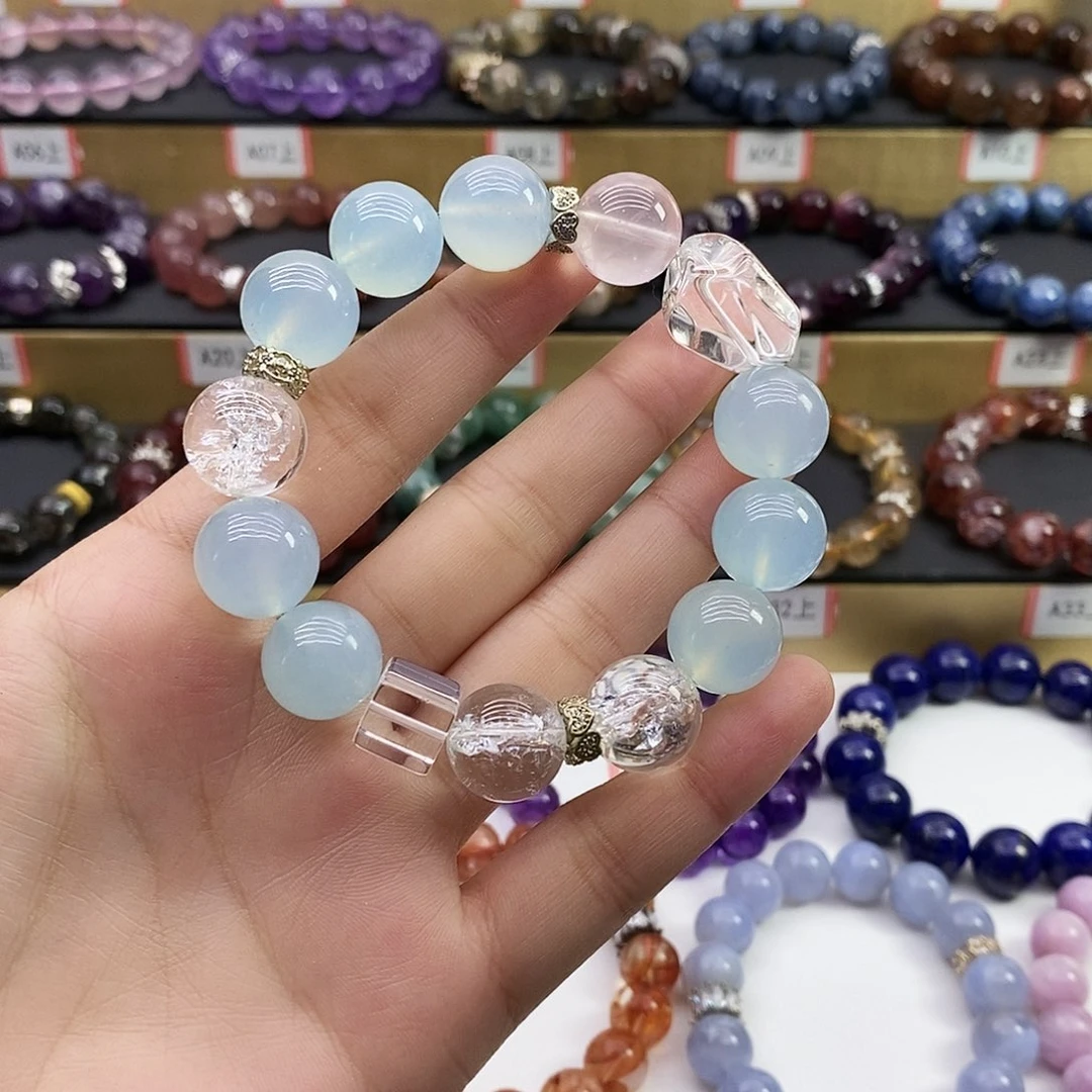 水晶未镶嵌手链海蓝宝