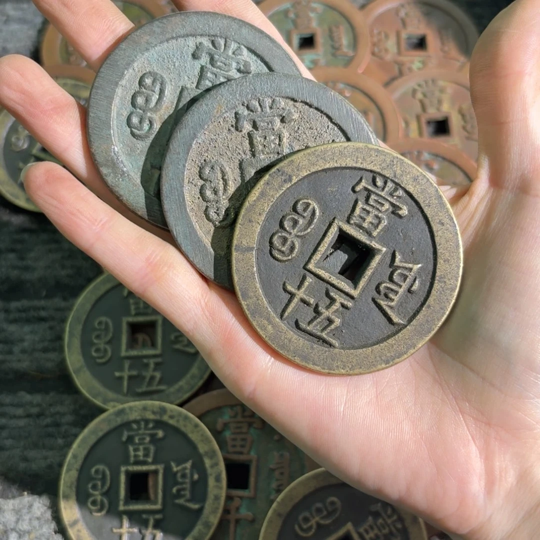 ****安铜花钱手工翻砂铸造现代工艺品