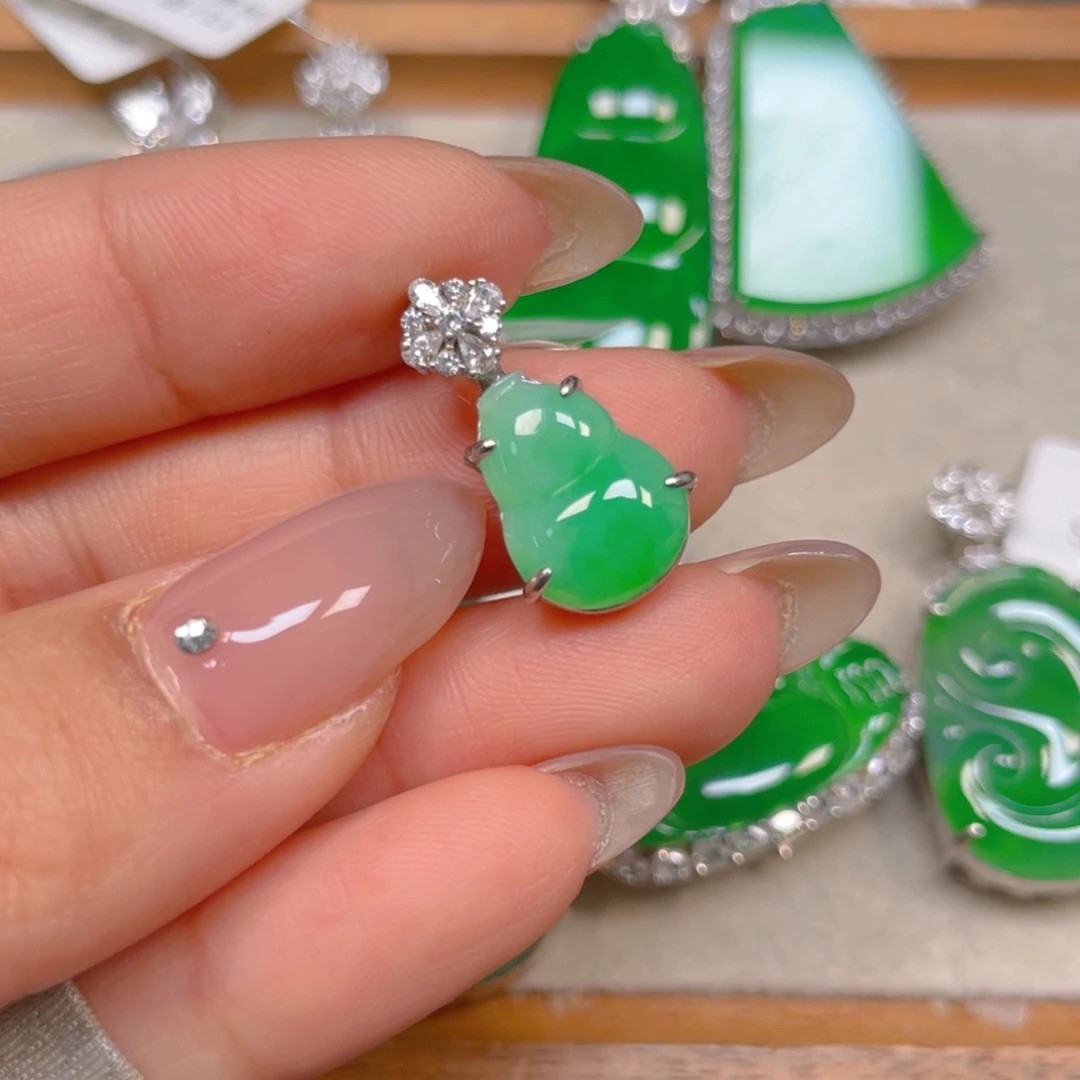 翡翠银S925镶嵌挂件