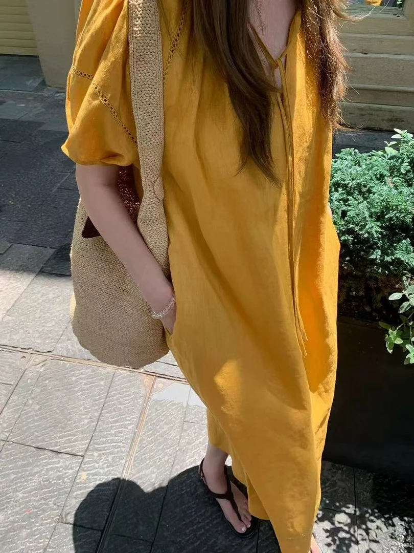 【订单】花束圆舞曲亚麻蕾丝连衣裙