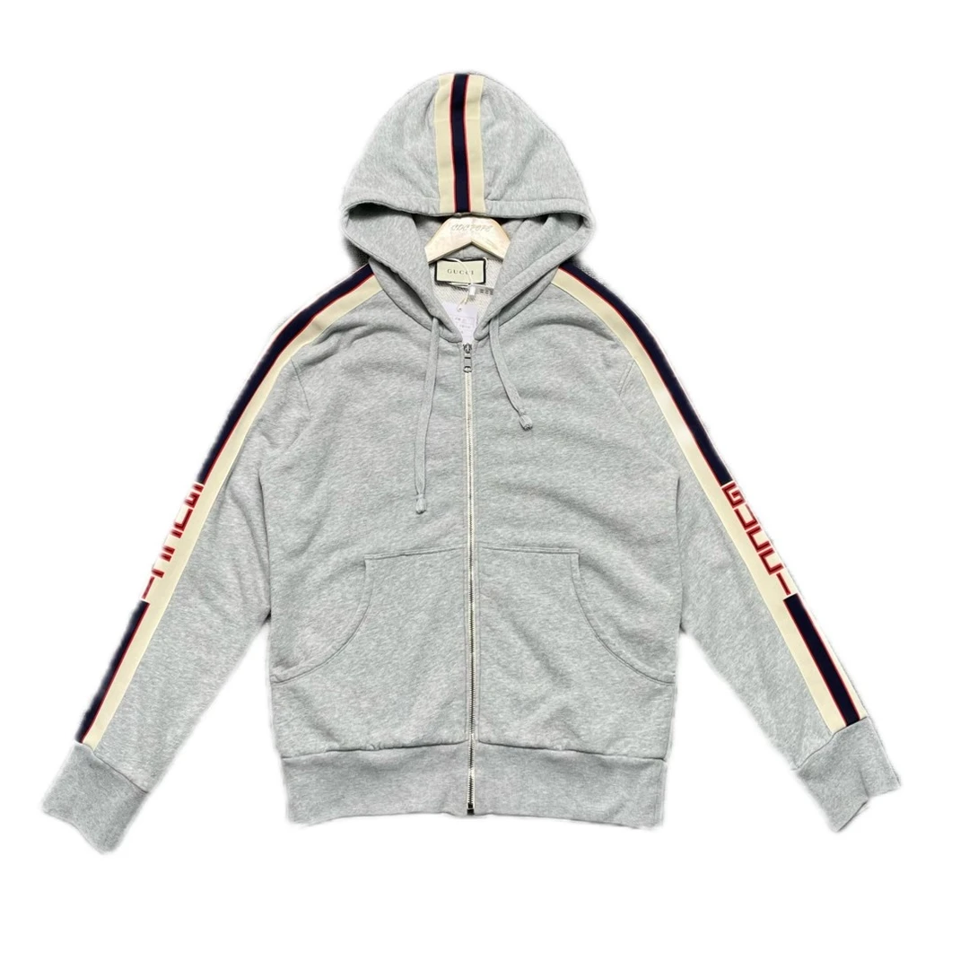 99新 GUCCI/古驰 A0013 Gucci古驰手臂logo拉链帽衫 m码