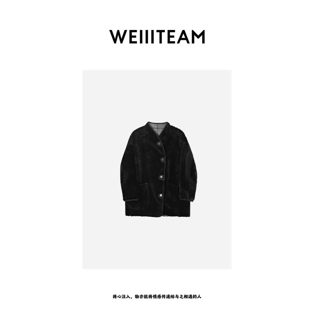 WEIIITEAM “醒春山”：南非水波纹纽扣羊皮毛一体  85238