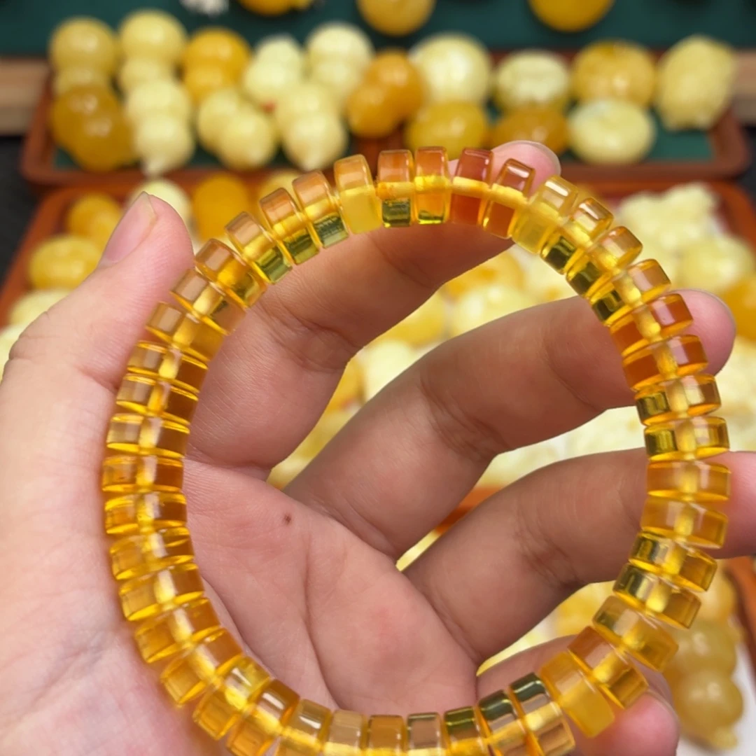 蜜蜡未镶嵌毛衣链蜜蜡