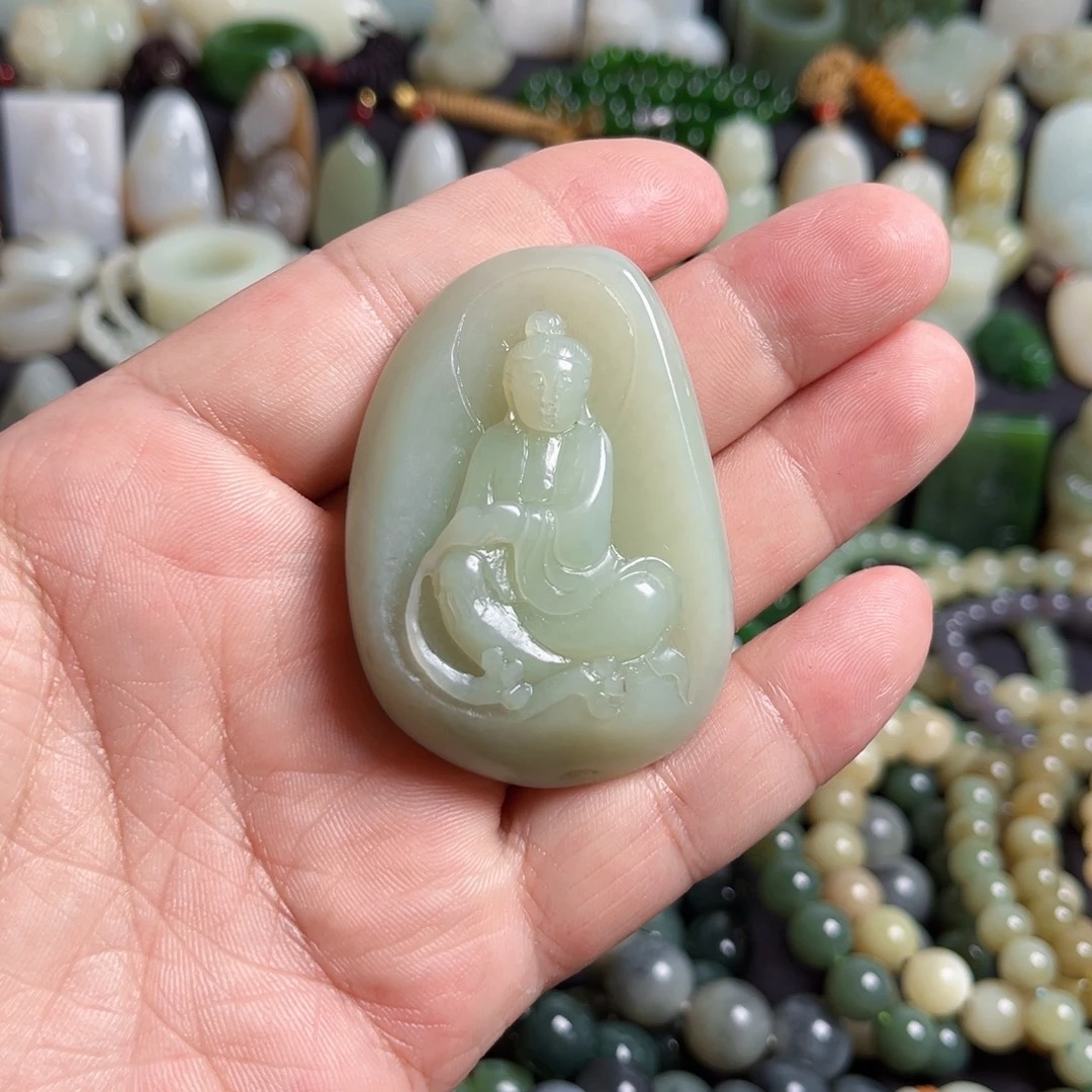 和田玉未镶嵌吊坠(不含链)