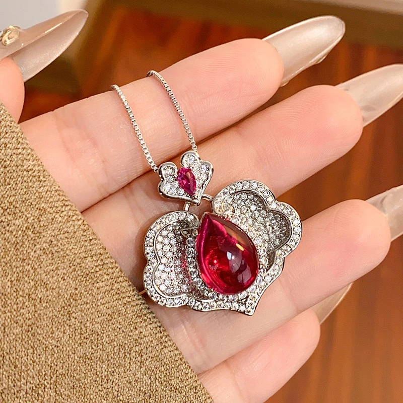 典藏轻奢-高精切红宝石吊坠YY-1076