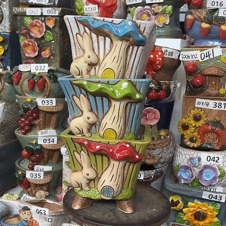 粗陶材质多肉花盆