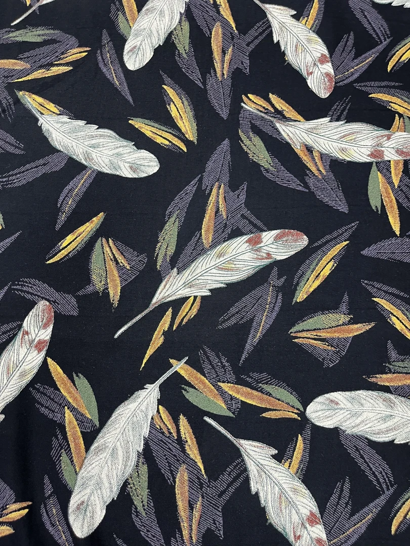 【绫绸】高端雕印棉绸—墨羽幻彩