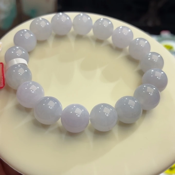 翡翠未镶嵌手链冰胶紫卡12.2