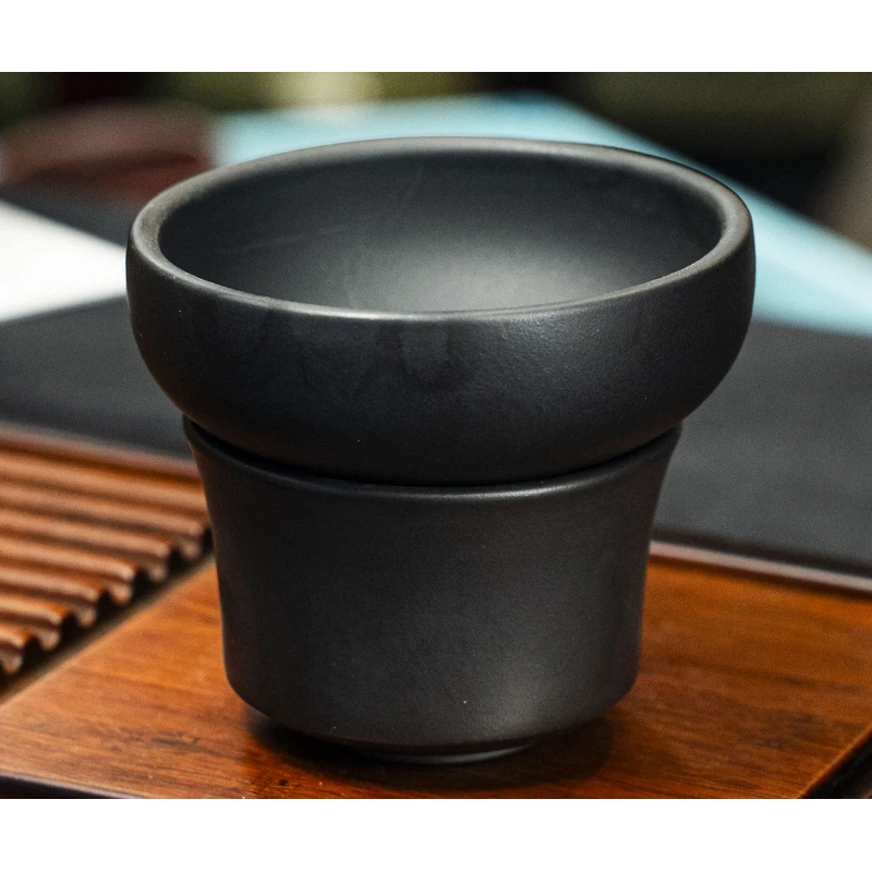 6311宜兴紫砂原矿石黄手工制作茶漏FL特级石黄主人杯